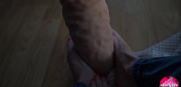  Tiny Babe Play Monster Dildo - Foot Fetish